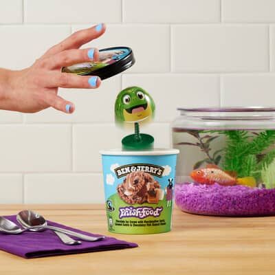 Tub of Ice cream with a pop up toy in it